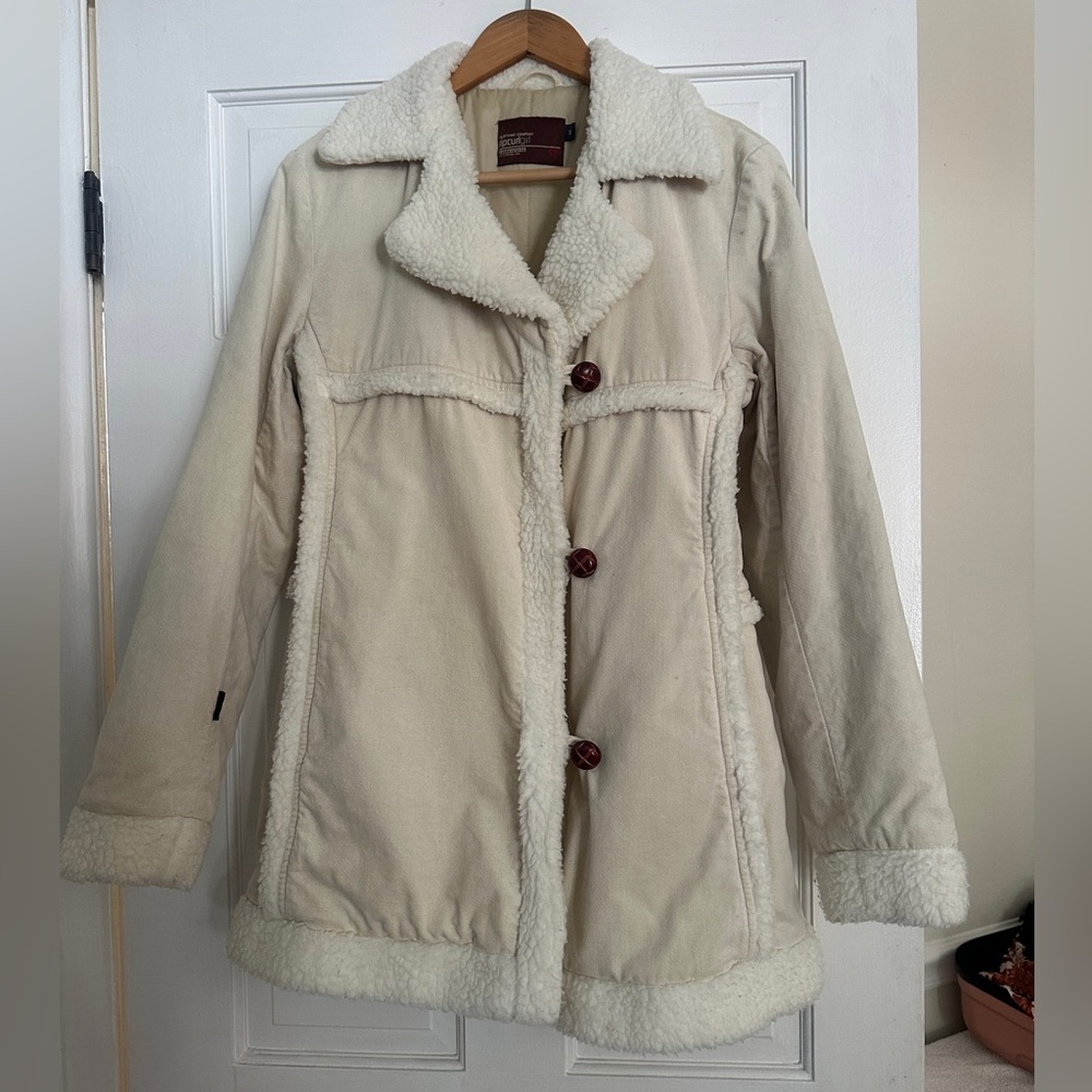 Women's Ripcurl Cream Sherpa-Lined Coat size small